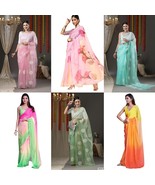 Women&#39;s Embroidered Work Organza Saree With Unstitched Blouse Piece - $634.55 MXN
