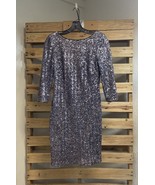 AQUA Full Sequin 3/4 Sleeve Knee Length Sheath Dress Size 6 BBL JD - $19.79