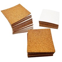 50 Pcs Self Adhesive Cork Squares, 4 X 4 Inch Cork Backing Sheets, 2Mm T... - £11.98 GBP