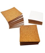 50 Pcs Self Adhesive Cork Squares, 4 X 4 Inch Cork Backing Sheets, 2Mm T... - £11.87 GBP
