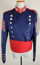 Vintage Band Uniform Jacket Fechheimer Bros Blue and Red Sergeant 38R - £42.83 GBP