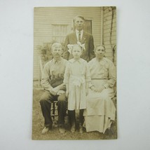 RPPC Photo Postcard Charles E. Homan Family Portrait Outside Ohio Antique 1910s - £15.97 GBP