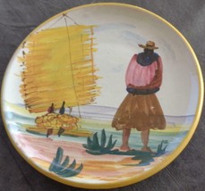Vintage Hand Crafted Terra Cotta Pottery Salad Plate - Peru - GDC - GORGEOUS - £19.41 GBP