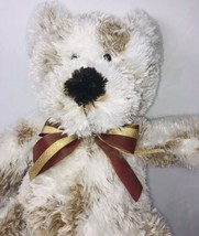 JC Penney Holiday Collection Teddy Bear Plush 20” Gold Brown White Chris... - £23.26 GBP