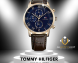 Tommy Hilfiger Men’s Quartz Brown Leather Strap Blue Dial 44mm Watch 179... - $121.62