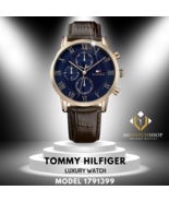 Tommy Hilfiger Men’s Quartz Brown Leather Strap Blue Dial 44mm Watch 179... - £96.93 GBP