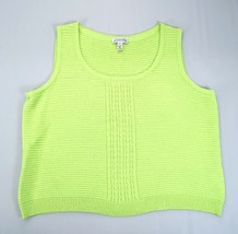 St.John Sport Laine Mélange Tricot Fluo Jaune Pull sans Manche Gilet Tai... - £18.61 GBP