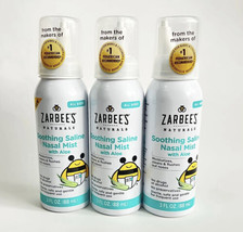 Zarbee&#39;s Naturals Soothing Saline Nasal Mist with Aloe, 3oz Canister NEW 3 Pack - £7.58 GBP