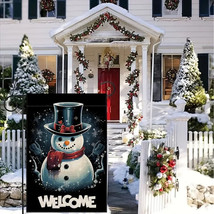 New Christmas Snowman Winter Garden Flag 12&quot;X18&quot; Welcome Double Sided - £4.57 GBP