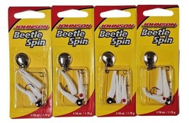 Johnsons BSVP1/16WRD Original Beetle Spin 1/16 oz White Red Dot Lot of 4... - £17.12 GBP