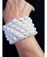 Created Pearl Bridal Bracelet: Elegant and Glamorous Accessory for Any O... - £34.59 GBP