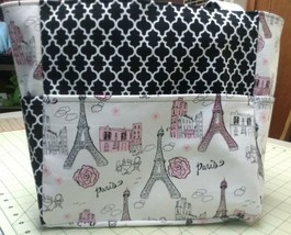 paris eiffel tower france vacation travel sparkle purse project bag hand... - $37.14