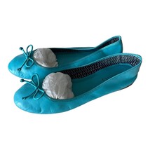Talbots Turquoise Blue Leather Flat Shoes Size 7M - £38.68 GBP