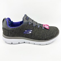 Skechers Go Walk Stretch Fit Charcoal Purple Womens Size 8.5 Wide Comfort Shoes - £48.21 GBP