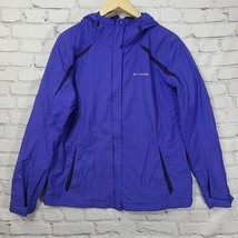 Columbia Interchange Winter Hoodie Jacket Women&#39;s XL Nylon Blue/Purple - £22.90 GBP