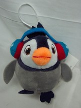 Hallmark Mini Holiday Christmas Penguin W/ Earmuffs 4&quot; Plush Toy Ornament New - £11.76 GBP