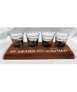 Wall Drug South Dakota 4 Shot Glasses for Members of the Bar Wood Holder... - $32.62