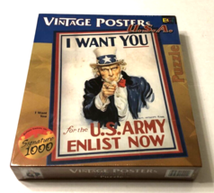 $9.99 US Army Vintage Posters Puzzle I Want You 1026 Pieces Uncle Sam New - £7.46 GBP