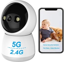 Indoor Security Camera 2K 3MP Pet Camera with Phone App WiFi 2.4GHz 5G Home Secu - £28.98 GBP