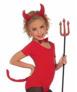 PLUSH CHILD SIZE DEVIL SET EARS BOW TIE TAIL DEMON KIT HALLOWEEN ACCESSORY - €8,34 EUR