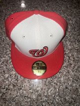 Washington Nationals Hat Fitted Size 7 1/2 Red White New MLB Baseball Cap - $668.62 MXN