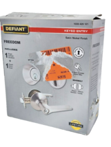 Defiant Freedom Entry Handleset Deadbolt (Satin Nickel) - £17.79 GBP