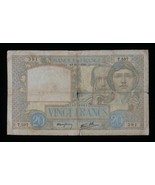 1940 France 20 Francs Note Science et Travail Banque de France (P#92a.4) - €45,14 EUR
