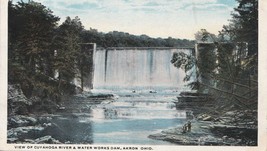 Post Card Cuyahoga River &amp; Water Works Dam Akron, Oh Posted 1920 Fishing Scene - £4.10 GBP