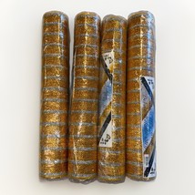 Floral Design Deco Poly Mesh Metallic Stripe Gold Silver Wrapping 4 Rolls - $18.39