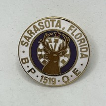 Sarasota Florida Elks Lodge 1519 Benevolent Protective Order Enamel Hat Pin - $7.95