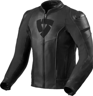 Men,s Revit Black Cowhide Motorcycle Leather Racing Jacket CE-Approved A... - $149.00