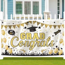 2022 Graduation Banner,Extra Large 74.8x43.3 INCH Congrats Grad backdrop - $15.15