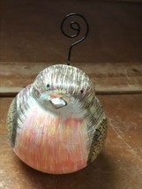 Chubby Cute Brown &amp; Orange Painted Light Wood Bird Place Card Holder or Other Us - £7.50 GBP