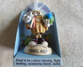 Nuts About Work &quot;Travel Agent&quot; Peanut Bobble Head Figurine Collectable C... - $15.35
