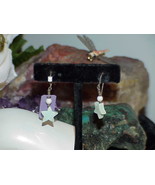 Sterling Silver Blue Porcelain Turquoise Stars Dangle Earrings New Tag V... - $23.75