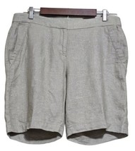 Eileen Fisher SIZE 10 Gold Shimmer Organic Linen Shorts W/Pockets - $34.99
