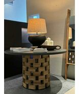 Solid Walnut Round Dining Table  French Mid-Century Modern Woven Base D... - $46,193.17 MXN