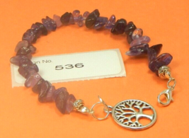 AMETHYST  Gemstone-Energy Jewelry-Bracelet-&amp;-charm-Facilitate-Awareness  -536 - £7.79 GBP