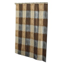 Ariel Decorative Shower Curtain Fabric - Brown Blue Gold Bronze - 70&quot; W x 72&quot; L - £24.08 GBP