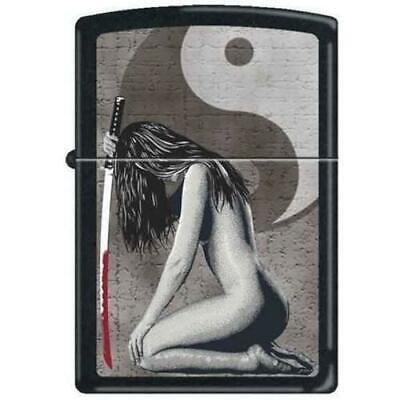 Zippo Lighter - Lady with Sword Black Matte - 852244 - $32.76