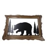 20&quot;L Rustic Scenic Forest Black Bear Silhouette Metal And Wood Framed Wa... - $894.17 MXN