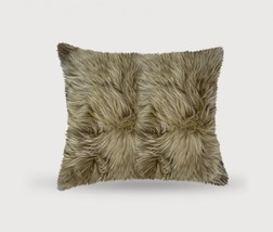18" Taupe Sheepskin Throw Pillow - $2,234.00 MXN