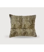 18&quot; Taupe Sheepskin Throw Pillow - $166.41 CAD