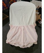 Pottery Barn Kids Nursery Pink Striped Baby Girl Crib Bed Skirit Dust Ru... - $33.87 CAD