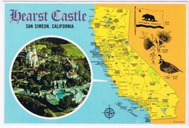 Postcard Hearst Castle San Simeon California Map - $3.95