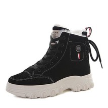2020 New Women Winter Snow Boots Fashion Warm Plush Women Shoes Waterproof Black - £42.66 GBP