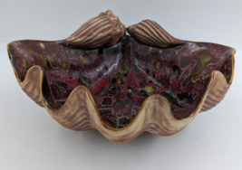 Maitland-Smith Clam Shell Bowl Seashell Coastal Nautical Home Decor Rare Ceramic - £157.31 GBP