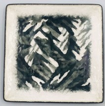 Vintage Black Modernist Ceramic Dish Tray Square 4.5&quot; x 4.5&quot; MCM - £7.43 GBP