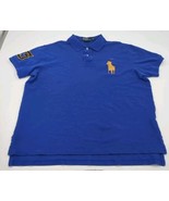 Polo Ralph Lauren Big Pony Shirt Men&#39;s XL #3 Embroidery Custom Fit Blue ... - $24.99