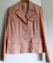 Tommy Hilfiger Women`s Suit Jacket 12 Linen Orange Spring Romantic New - £71.84 GBP